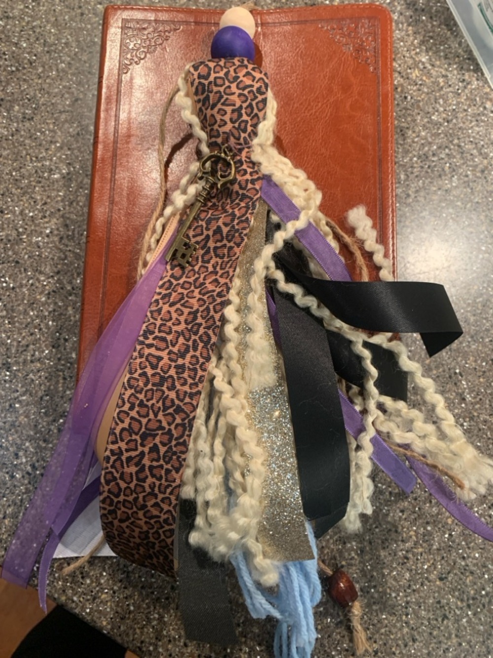Boho Bible/Book Tassel with Leopard Print & Purple Accents